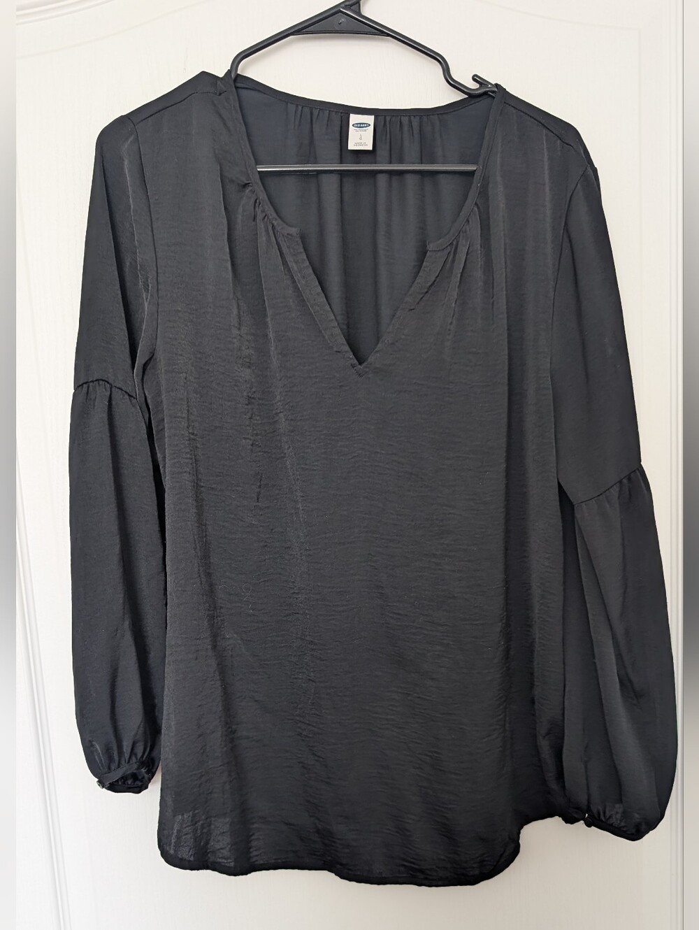 Old Navy Black Peasant Top Size Large
